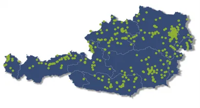 Klimaschutz Beratungsprojekt Österreich Landkarte